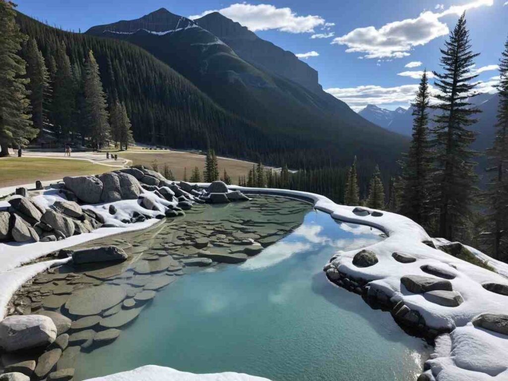 Indigenous artwork depicting the sacred nature of Hot Springs, reflecting their early History in Canada
