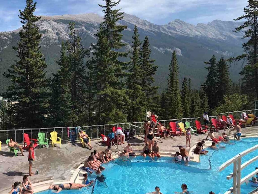The Banff Upper Hot Springs sit at 1,585 meters, offering a mineral-rich soak with a stunning backdrop