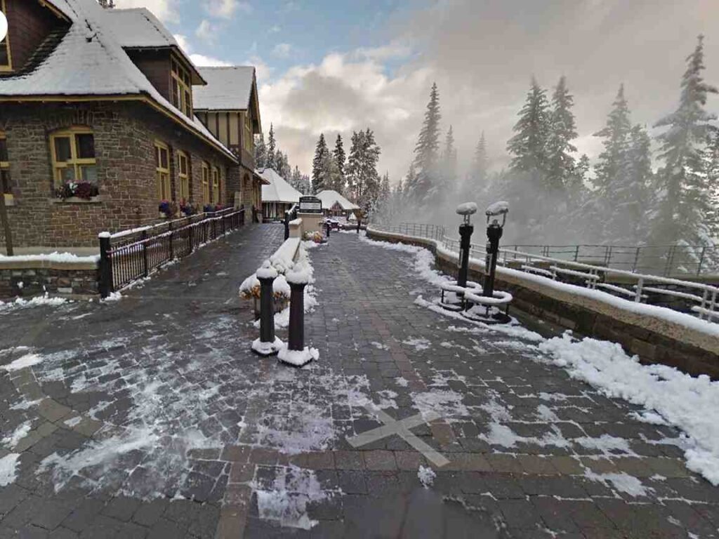 Winter day in Banff upper hot springs